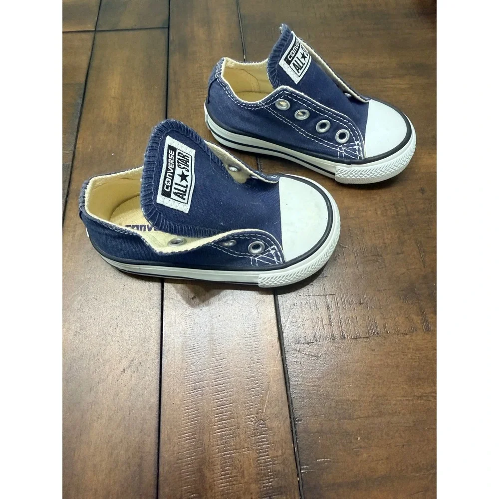 Converse Chuck Taylor All Star Navy Blue Slip On Infant Sneakers Size 4 7J237